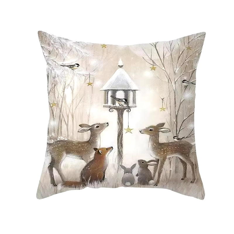 45Cm Christmas Cushion Cover Pillowcase 2025 Christmas Decorations for Home Ornament Xmas New Year Christmas Decor 2026 Noel