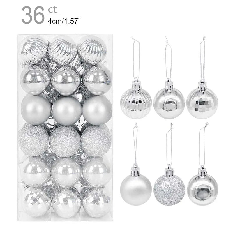 1Box Christmas Balls Christmas Tree Ornaments Ball Xmas Hanging Tree Pendants Home Party Decor 2026 New Year Gift Noel Navidad