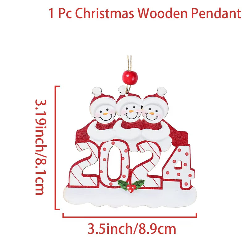 DIY Christmas Family Pendant Merry Christmas Decorations for Home Navidad 2023 Christmas Tree Hanging Ornament New Year 2024