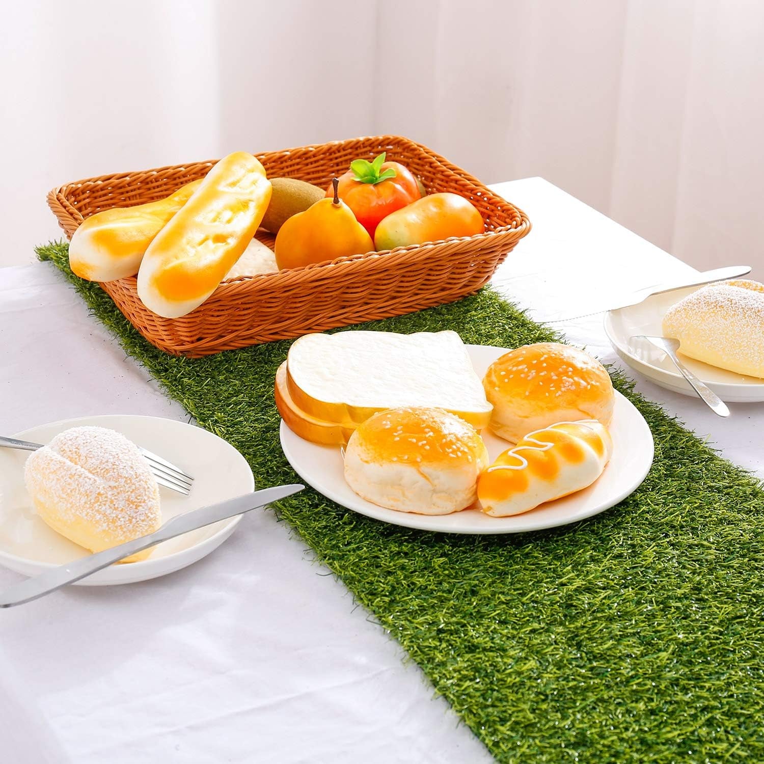 Artificial Grass Table Runners - Synthetic Grass Table Runner for Wedding Party, Birthday, Banquet, Baby Shower, Home Decorations (14 X 48 Inches)
