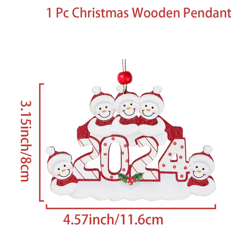 DIY Christmas Family Pendant Merry Christmas Decorations for Home Navidad 2023 Christmas Tree Hanging Ornament New Year 2024
