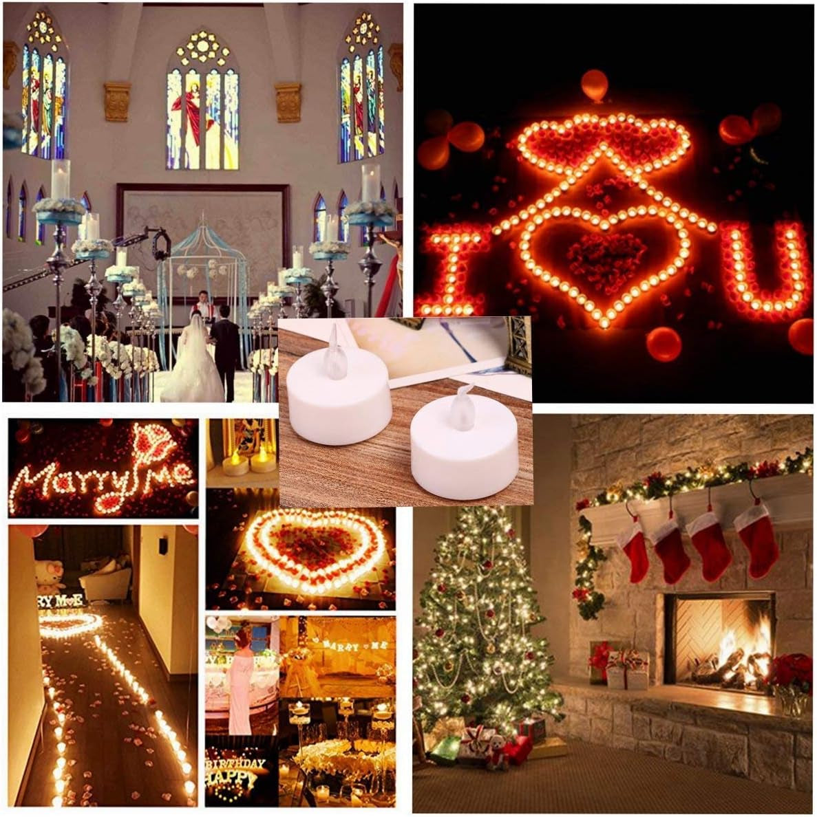 Battery Operated LED Tea Lights:50 Pack Flameless Votive Candles Lamp Realistic and Bright Flickering Long Lasting 200Hours for Wedding Holiday Party Home Decoration (Warm White)