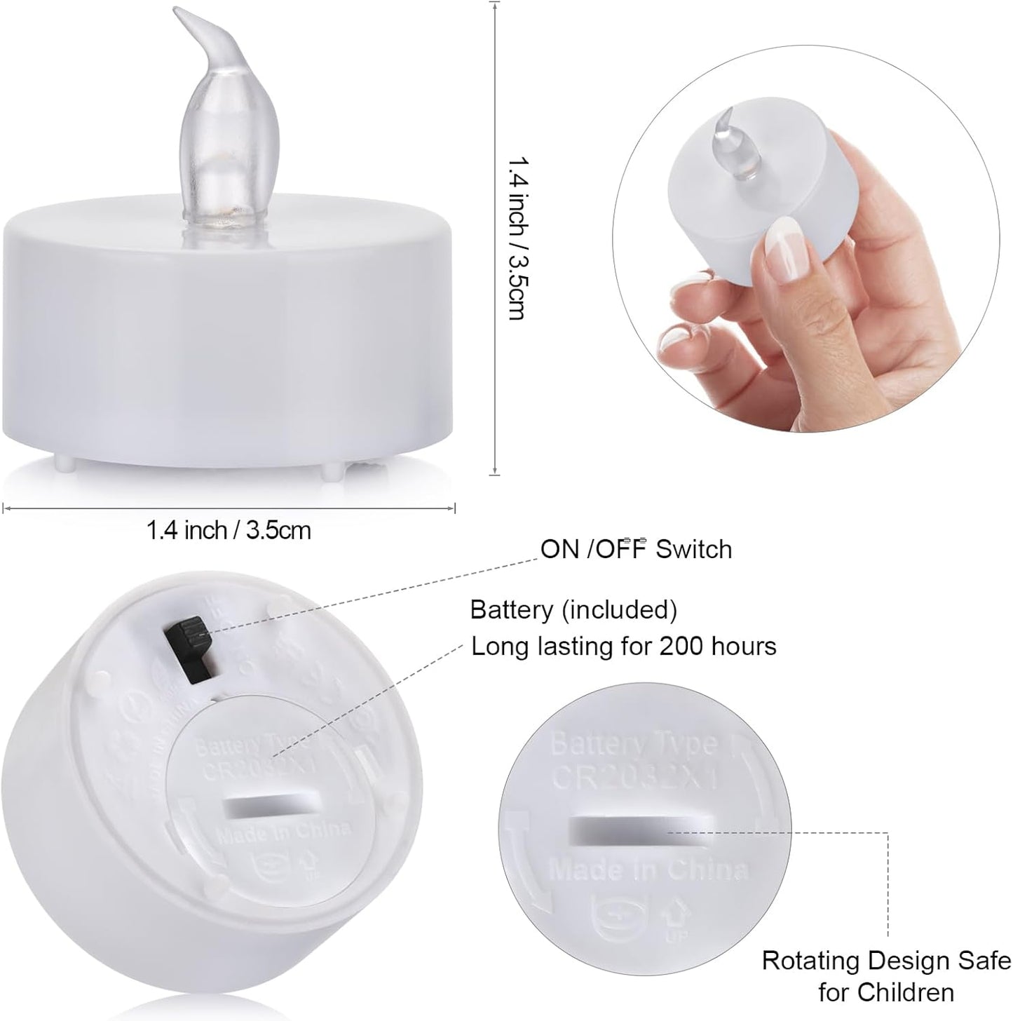 Battery Operated LED Tea Lights:50 Pack Flameless Votive Candles Lamp Realistic and Bright Flickering Long Lasting 200Hours for Wedding Holiday Party Home Decoration (Warm White)