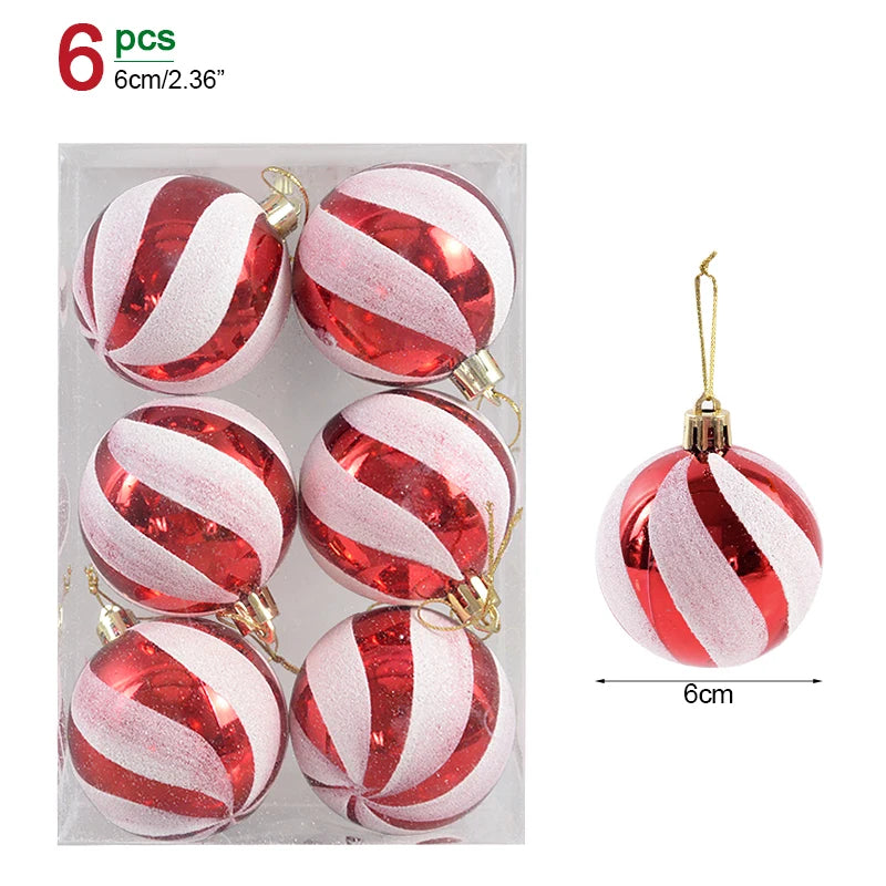 1Box Christmas Balls Christmas Tree Ornaments Ball Xmas Hanging Tree Pendants Home Party Decor 2026 New Year Gift Noel Navidad
