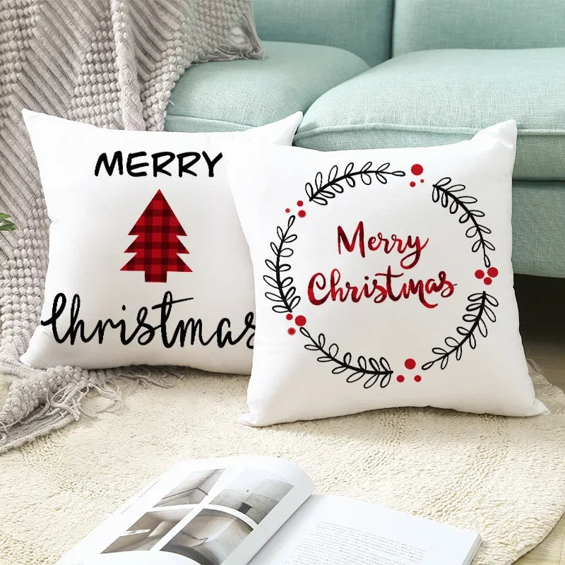 45Cm Christmas Cushion Cover Pillowcase 2025 Christmas Decorations for Home Ornament Xmas New Year Christmas Decor 2026 Noel