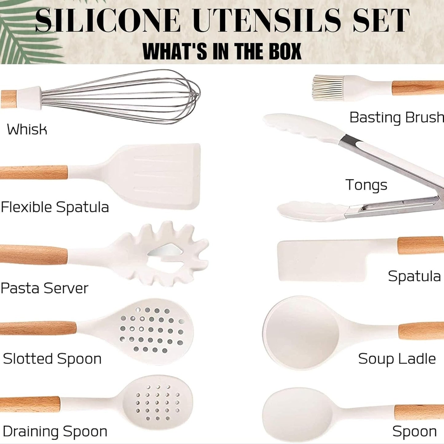 Silicone Cooking Utensils Set White–11Pcs Silicone Spatula Sets for Cooking | Kitchenware Set, Bpa-Free Kitchen Utensils Set, White Spatula Set | Non Toxic Cooking Utensils Set with Utensil Holder