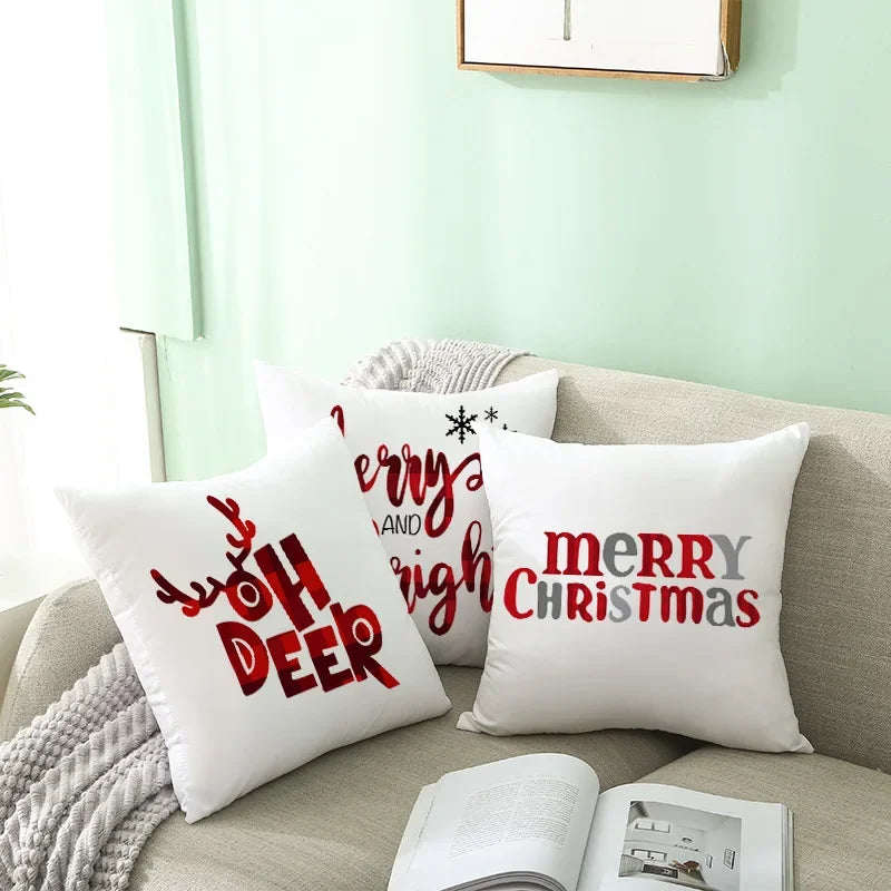 45Cm Christmas Cushion Cover Pillowcase 2025 Christmas Decorations for Home Ornament Xmas New Year Christmas Decor 2026 Noel