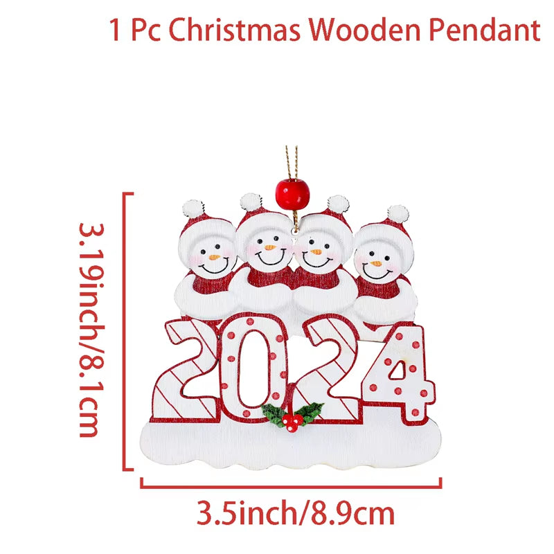 DIY Christmas Family Pendant Merry Christmas Decorations for Home Navidad 2023 Christmas Tree Hanging Ornament New Year 2024