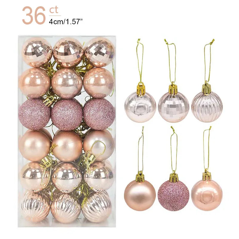 1Box Christmas Balls Christmas Tree Ornaments Ball Xmas Hanging Tree Pendants Home Party Decor 2026 New Year Gift Noel Navidad