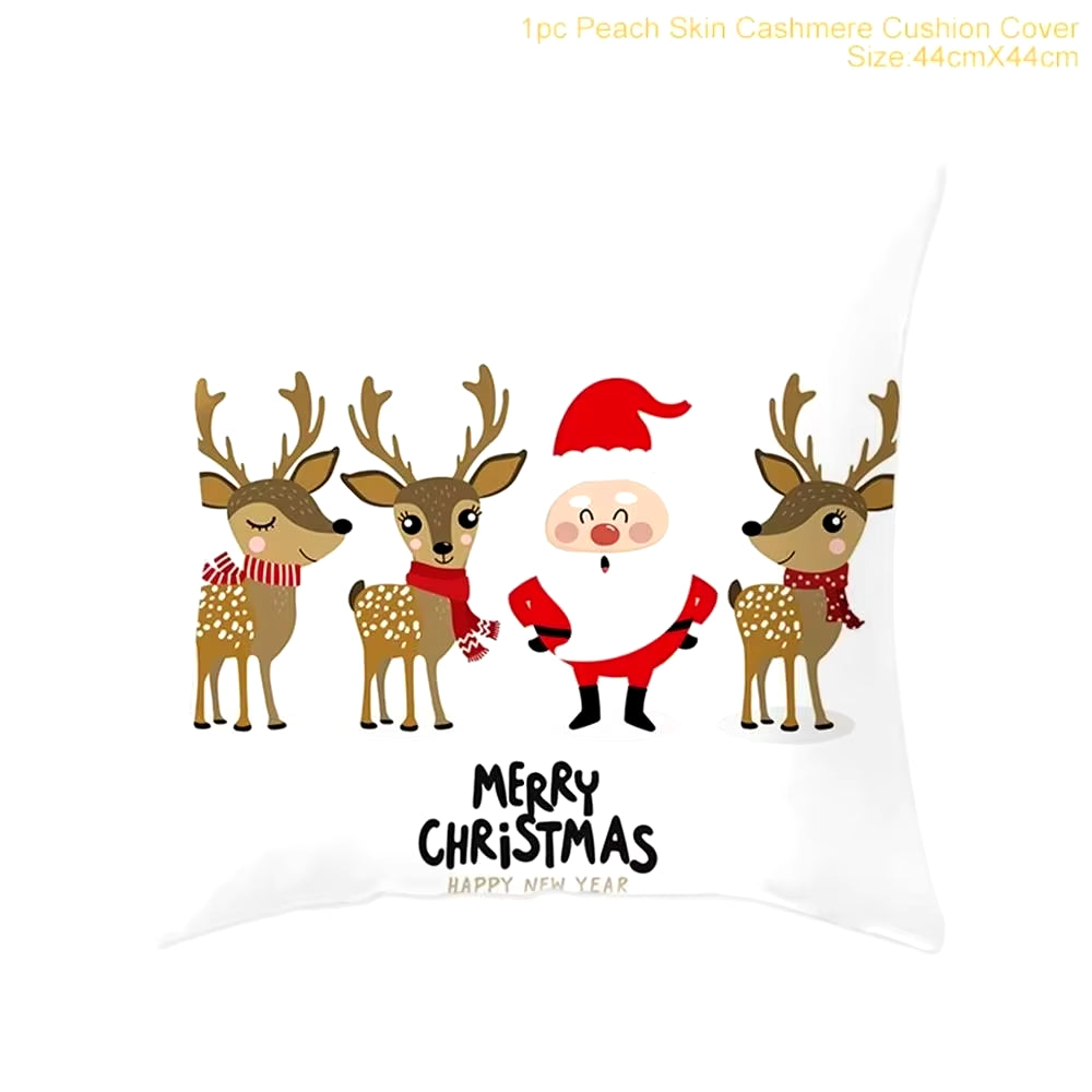 45Cm Christmas Cushion Cover Pillowcase 2025 Christmas Decorations for Home Ornament Xmas New Year Christmas Decor 2026 Noel