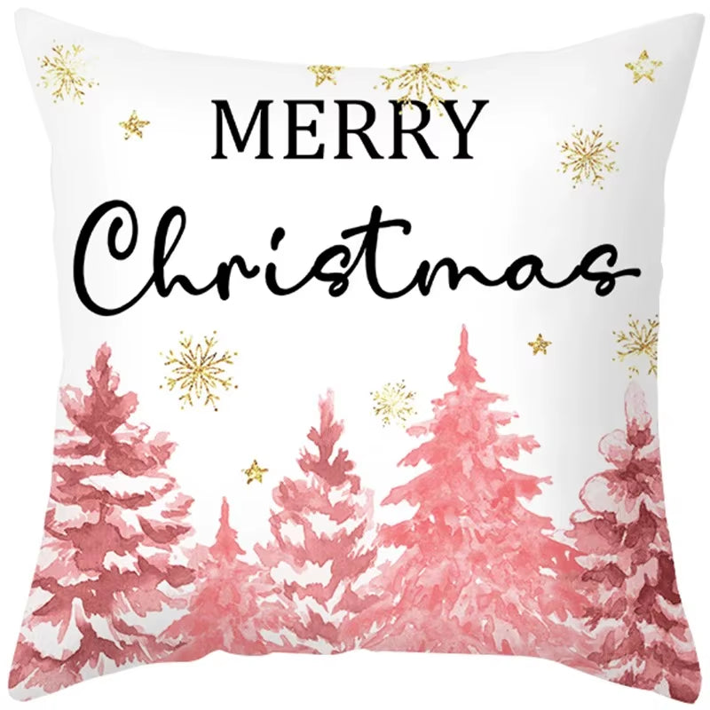 45Cm Christmas Cushion Cover Pillowcase 2025 Christmas Decorations for Home Ornament Xmas New Year Christmas Decor 2026 Noel