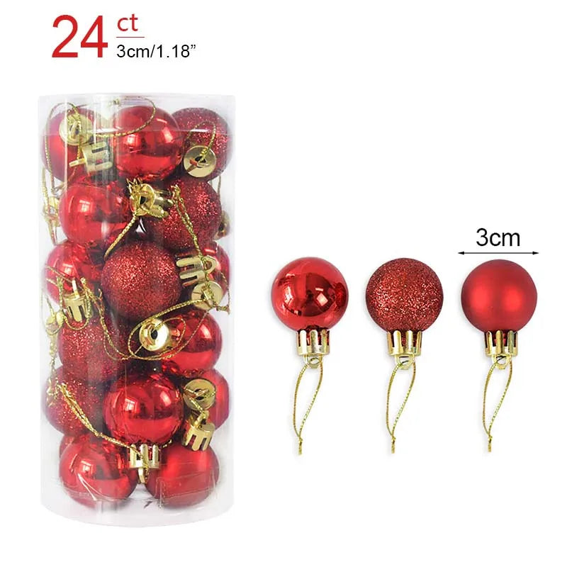 1Box Christmas Balls Christmas Tree Ornaments Ball Xmas Hanging Tree Pendants Home Party Decor 2026 New Year Gift Noel Navidad