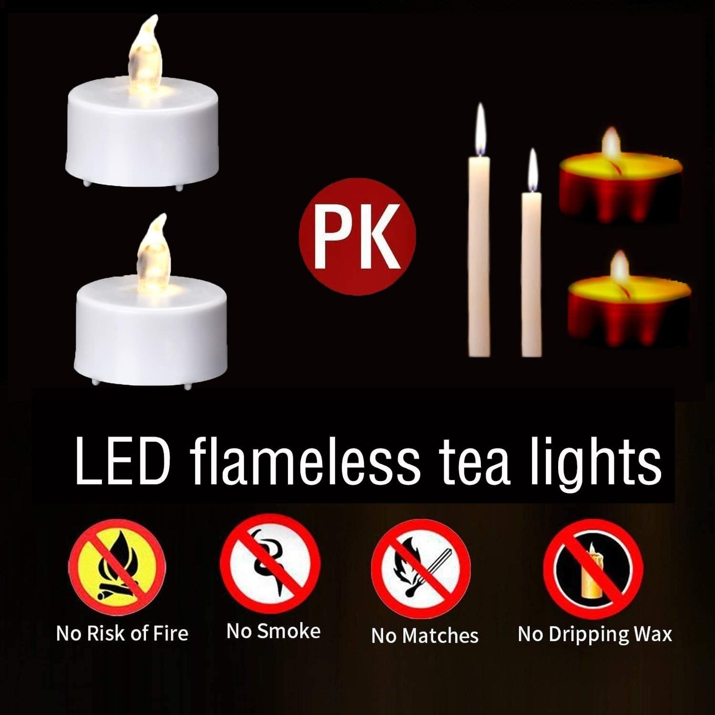 Battery Operated LED Tea Lights:50 Pack Flameless Votive Candles Lamp Realistic and Bright Flickering Long Lasting 200Hours for Wedding Holiday Party Home Decoration (Warm White)