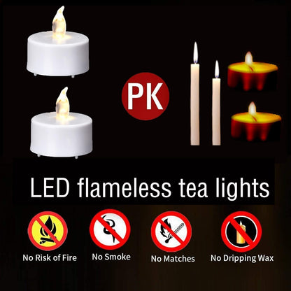 Battery Operated LED Tea Lights:50 Pack Flameless Votive Candles Lamp Realistic and Bright Flickering Long Lasting 200Hours for Wedding Holiday Party Home Decoration (Warm White)