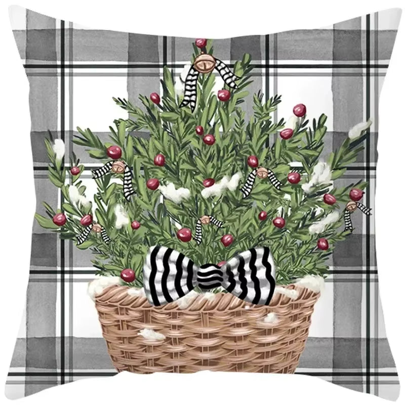 45Cm Christmas Cushion Cover Pillowcase 2025 Christmas Decorations for Home Ornament Xmas New Year Christmas Decor 2026 Noel