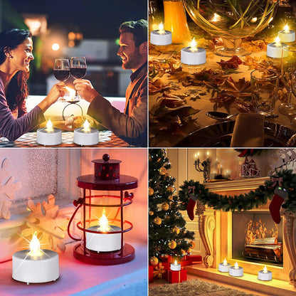Battery Operated LED Tea Lights:50 Pack Flameless Votive Candles Lamp Realistic and Bright Flickering Long Lasting 200Hours for Wedding Holiday Party Home Decoration (Warm White)