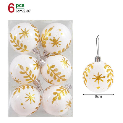 1Box Christmas Balls Christmas Tree Ornaments Ball Xmas Hanging Tree Pendants Home Party Decor 2026 New Year Gift Noel Navidad