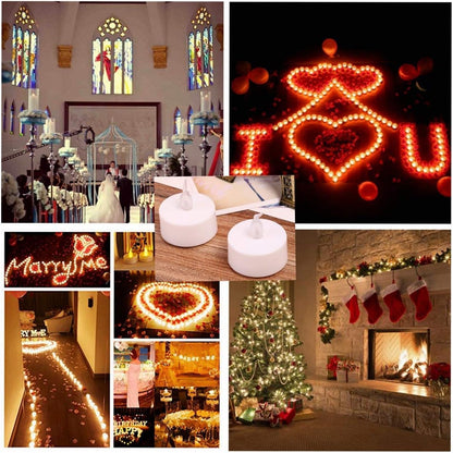 Battery Operated LED Tea Lights:50 Pack Flameless Votive Candles Lamp Realistic and Bright Flickering Long Lasting 200Hours for Wedding Holiday Party Home Decoration (Warm White)