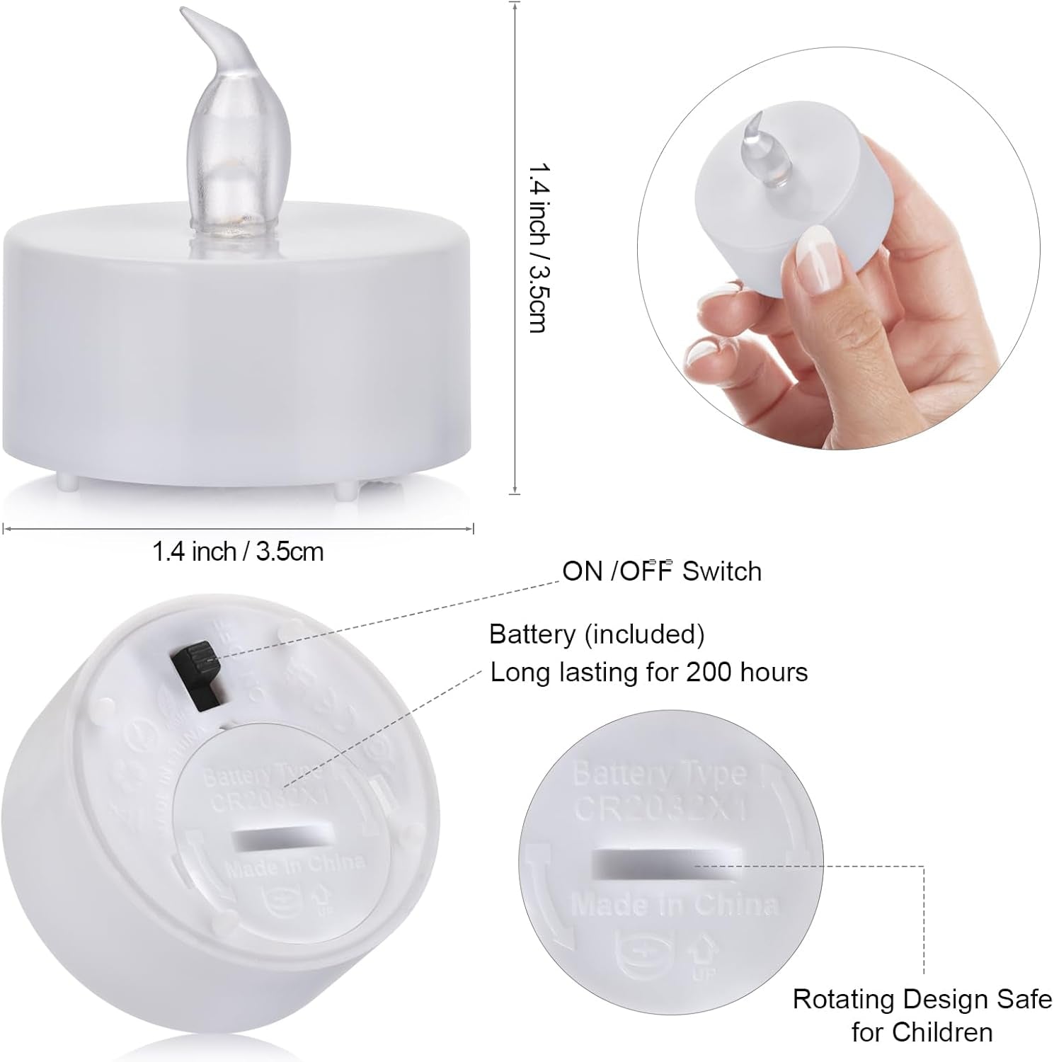 Battery Operated LED Tea Lights:50 Pack Flameless Votive Candles Lamp Realistic and Bright Flickering Long Lasting 200Hours for Wedding Holiday Party Home Decoration (Warm White)