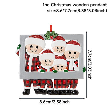 DIY Christmas Family Pendant Merry Christmas Decorations for Home Navidad 2023 Christmas Tree Hanging Ornament New Year 2024