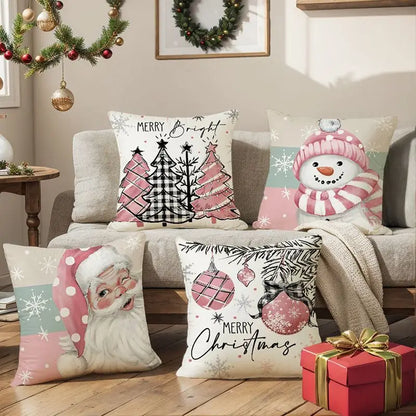 45Cm Christmas Cushion Cover Pillowcase 2025 Christmas Decorations for Home Ornament Xmas New Year Christmas Decor 2026 Noel