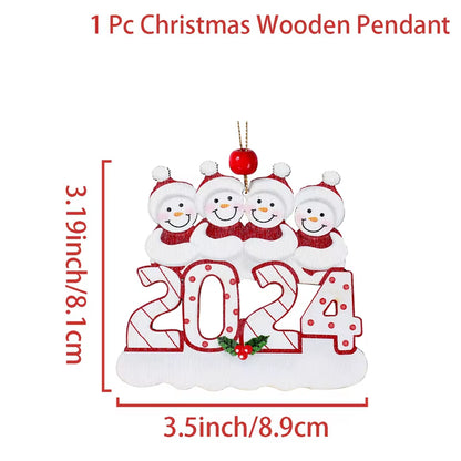DIY Christmas Family Pendant Merry Christmas Decorations for Home Navidad 2023 Christmas Tree Hanging Ornament New Year 2024