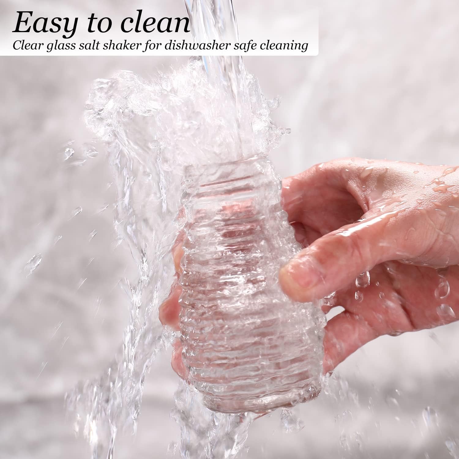 Glass Salt and Pepper Shakers Set,Oval Salt Shaker Set