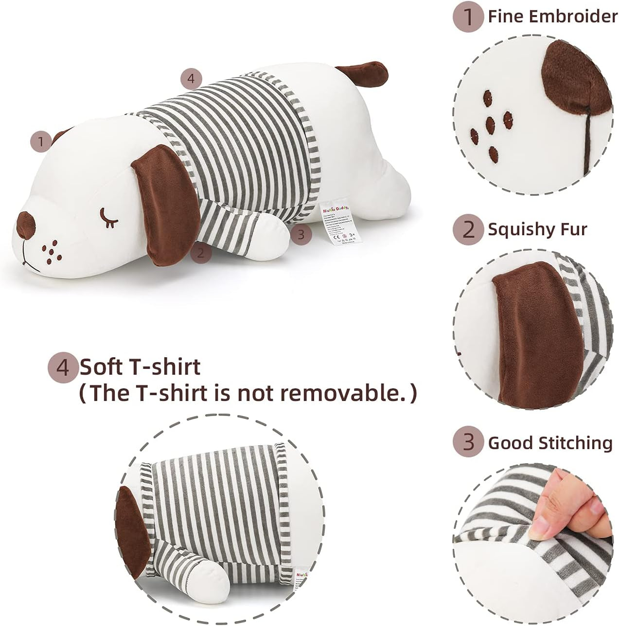 Stuffed Animals Dog 23.6Inches Large Plush Pillow for Kids Jumbo Kawaii Plushies Puppy Soft Toy Hugging Body Pillow for Sleeping Corgi Plushie Birthday Gift for Girls Boys