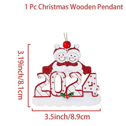 DIY Christmas Family Pendant Merry Christmas Decorations for Home Navidad 2023 Christmas Tree Hanging Ornament New Year 2024